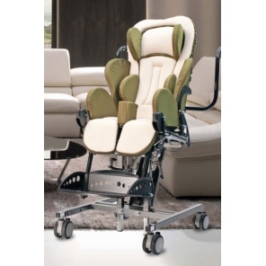 Кресло-коляска Кимба Нео (р-р 1) комнатная рама зелено-серое